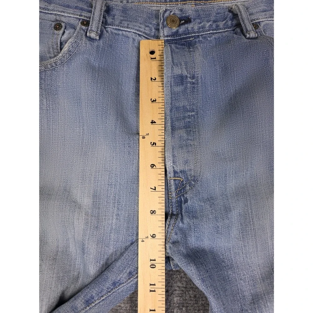 Levi's 501 Jeans Mens 36x30 Blue Light Wash Straight Leg Button Fly Denim